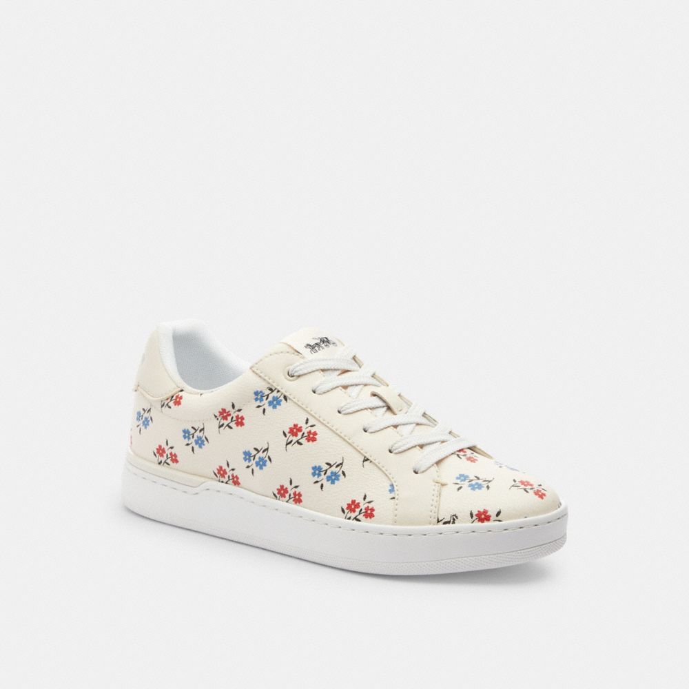 【Coach Outlet】Clip Low Top Sneaker With Floral Print  白