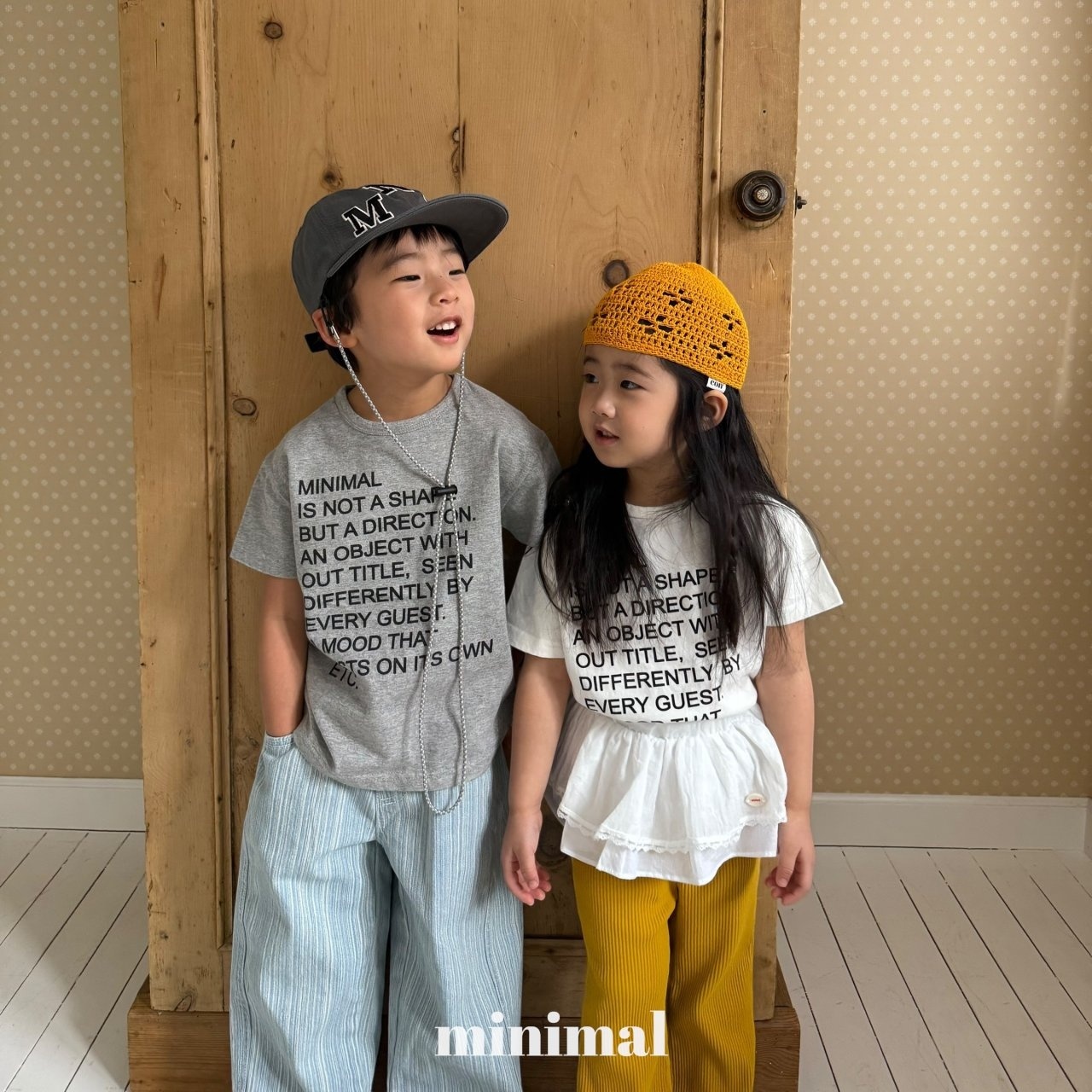 90-140 MNM 字母標語短袖上衣 2色