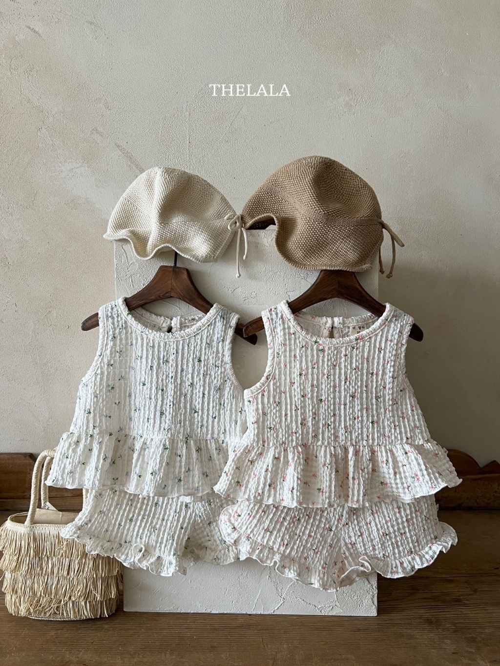 正韓🇰🇷Thelala 粉色花束泡泡紗套裝(M)