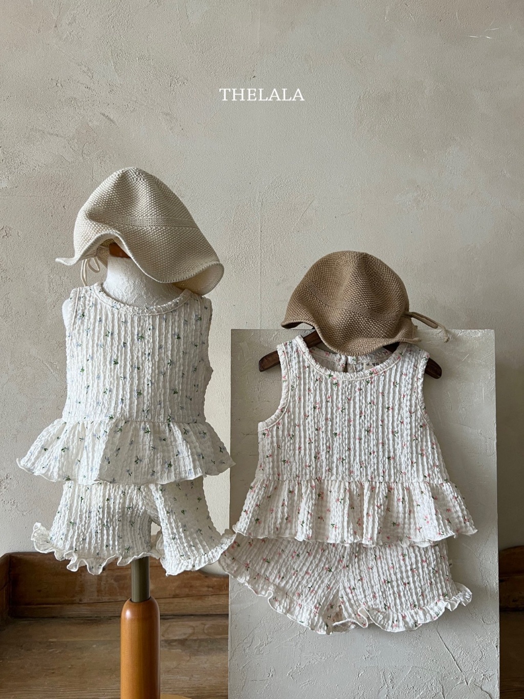 正韓🇰🇷Thelala 粉色花束泡泡紗套裝(M)