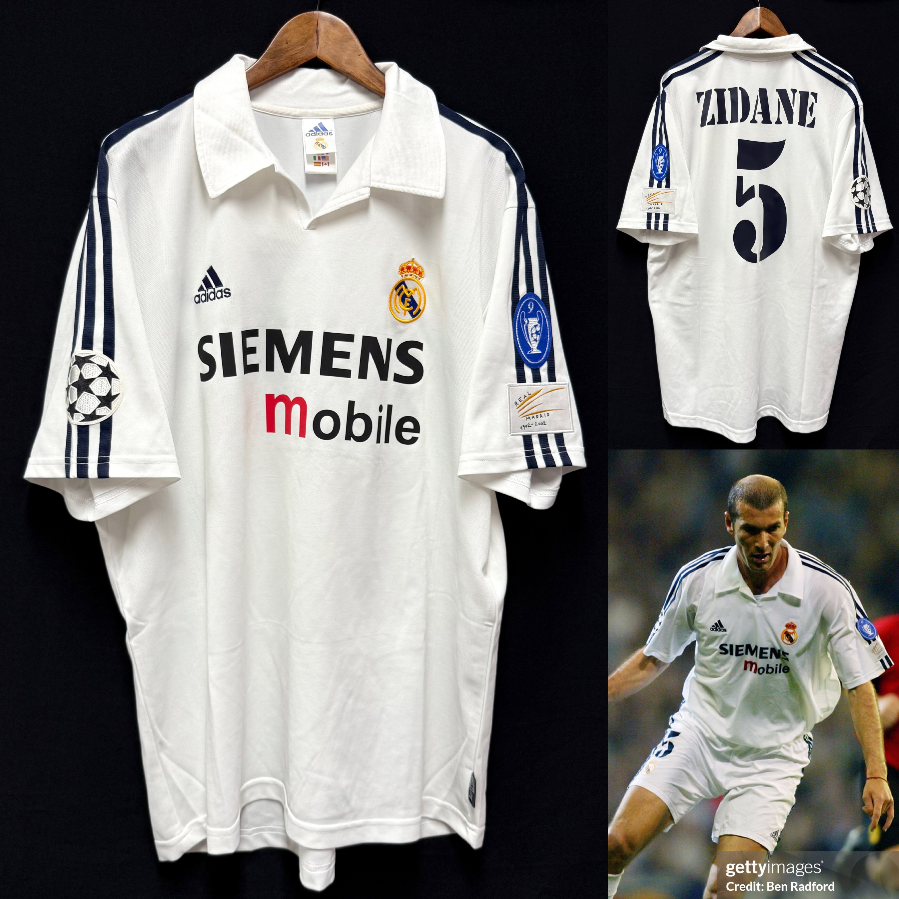 Real Madrid 2002-2003 UEFA Champions League Adidas Home Shirt #5 ZIDANE