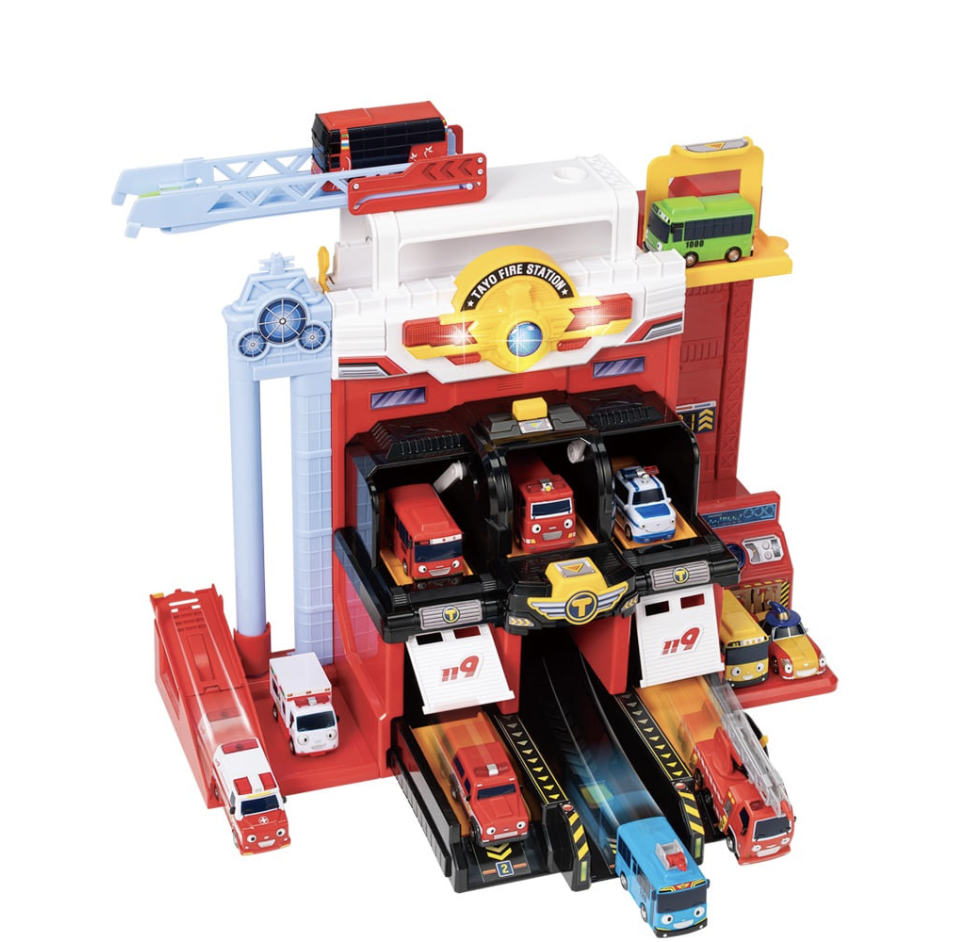 Tayo the little bus 消防局豪華玩具套裝-內含5輛迷你小車