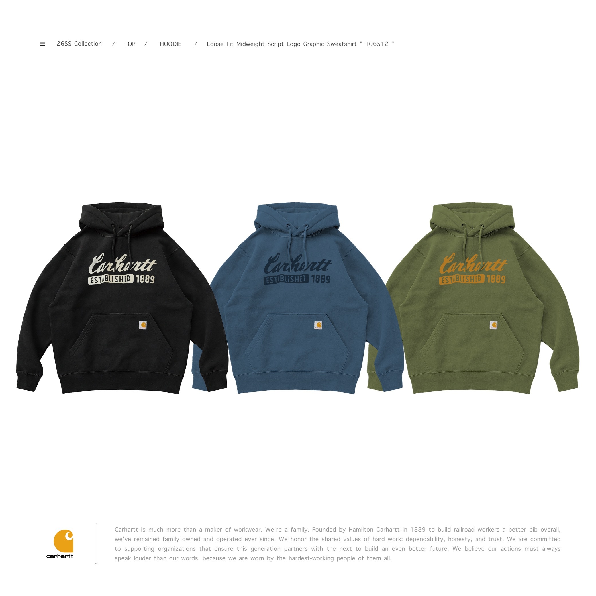 CARHARTT - Loose Fit Midweight Script Logo Graphic Sweatshirt " 106512 "