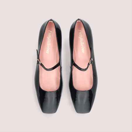 1PB0109-053 [PRETTY BALLERINAS] Camille Patent Leather Ballet Flats Black #51599_E (BR)