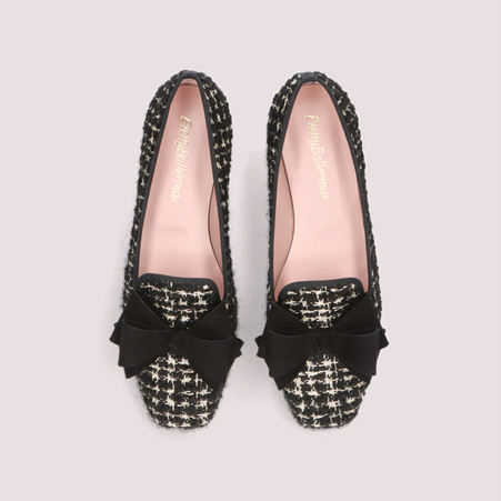 1PB0109-054 [PRETTY BALLERINAS] Camille Woven Loafers Black #51603_A (BR)