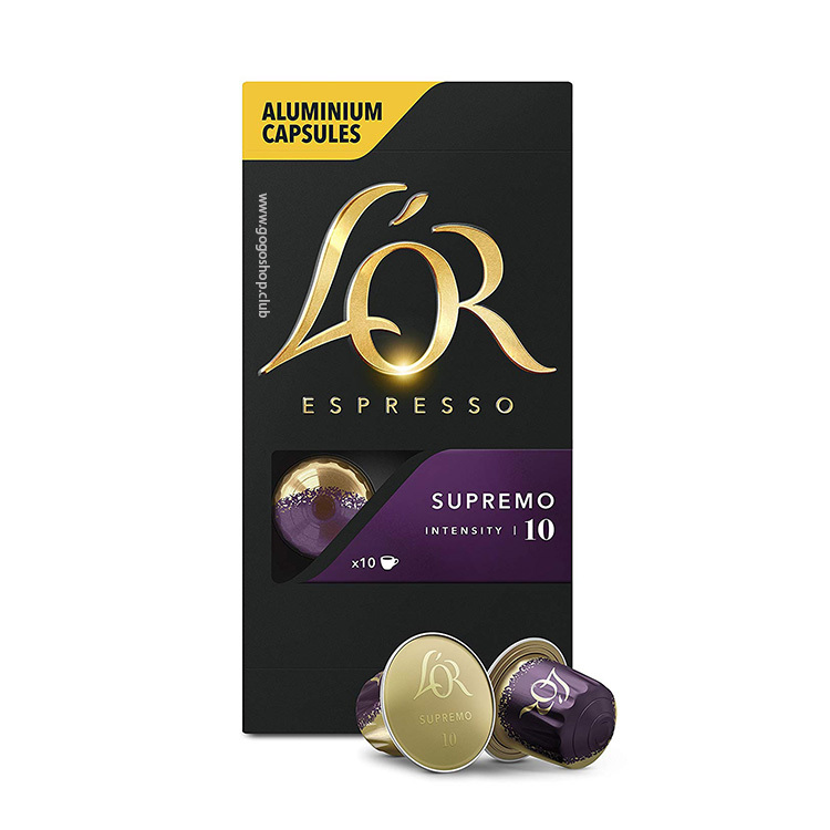 L'OR Supremo Espresso 咖啡粉囊 (10粒裝) 深度烘焙 - 兼容 Nespresso