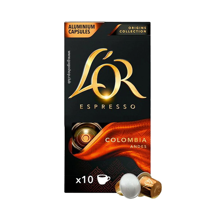 L'OR 哥倫比亞單品咖啡粉囊 (10粒裝) 中度烘焙 - 兼容 Nespresso