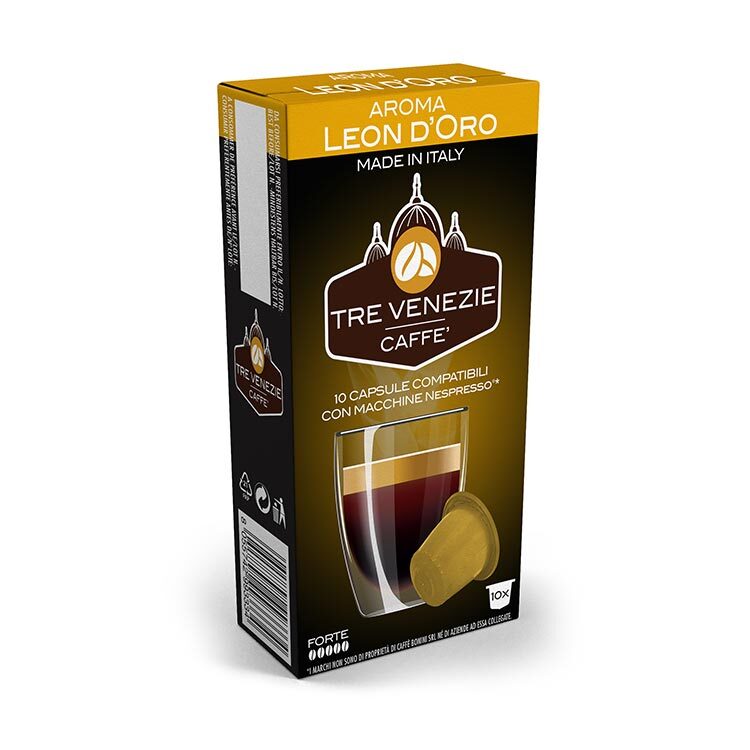 TRE VENEZIE Leon D'Oro 超濃咖啡膠囊 (10粒裝）深度烘焙 - 兼容 Nespresso