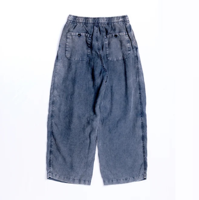 ANACHRONORM 2026 FADED SULFUR DYED LINEN WIDE EASY PANTS - NAVY PRE ORDER ITEM (預訂中)
