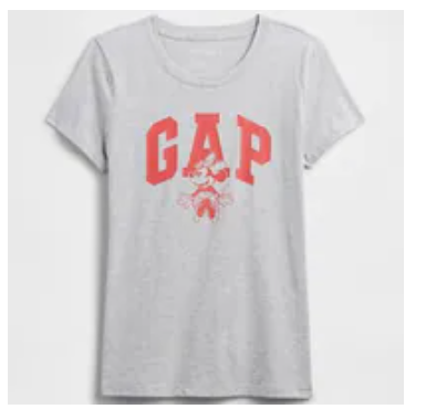 [S] GAP GREY DISNEY MINNIE MOUSE GAP LOGO T-SHIRT, 735895-GREY (SZZ980)