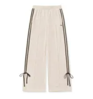 [S] NERDY W'S VELOUR RIBBON TRACK PANTS_LIGHT BEIGE, PNEF25TP0760 (SN520)