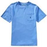 [IMPERFECTION] PRL BLUE BIG KID'S CREW NECK POCKET T-SHIRT, 323970333003-BLUE [FINAL SALE] (SDF1898)