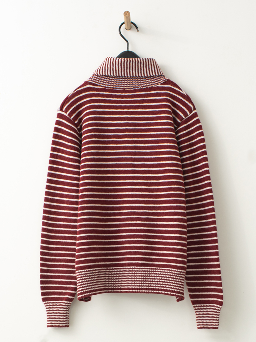 配色條紋針織外套(附圍脖)