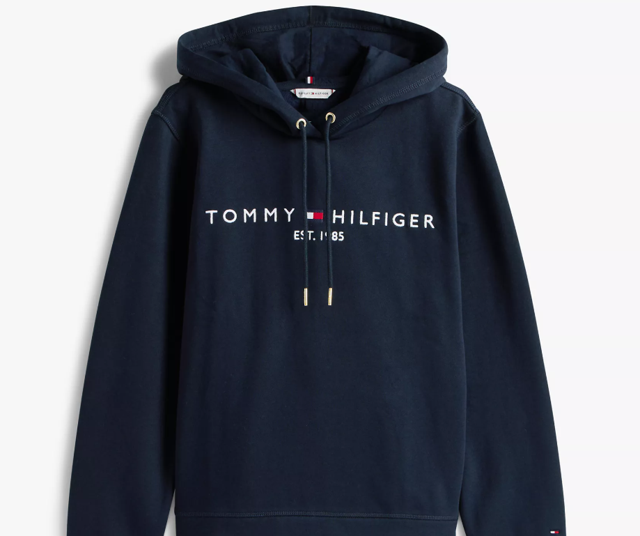 [S] TOMMY HILFIGER NAVY EMBROIDERED TOMMY LOGO HOODIE, 76J5308-410 (STH1558)