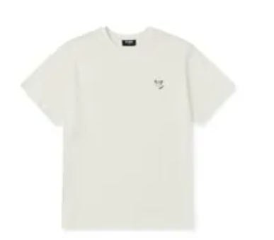 [S] NERDY SLEEPING CAT WAPPEN S/S T-SHIRT_CREAM, PNEU25ST2702 (SN536)