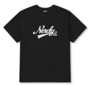 [S] NERDY VARSITY LOGO S/S T-SHIRT_BLACK, PNEU25ST0601 (SN540)