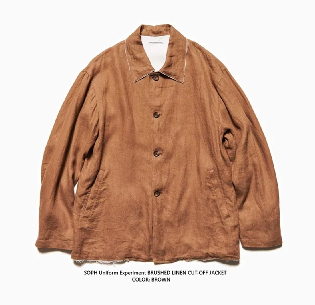 SOPH Uniform Experiment BRUSHED LINEN CUT-OFF JACKET - PRE ORDER ITEM (預訂中)