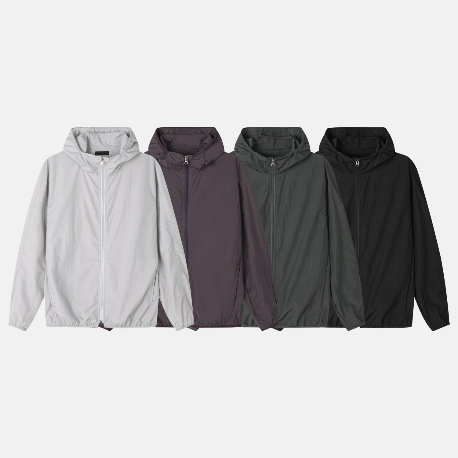 韓系簡約單色防風外套