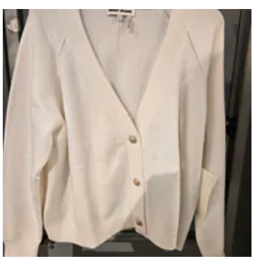 [S] DKNY EGGNOG V-NECK RAGLAN CARDIGAN WITH REGAL BUTTONS, DJ5R0894-G0H (SD1758)