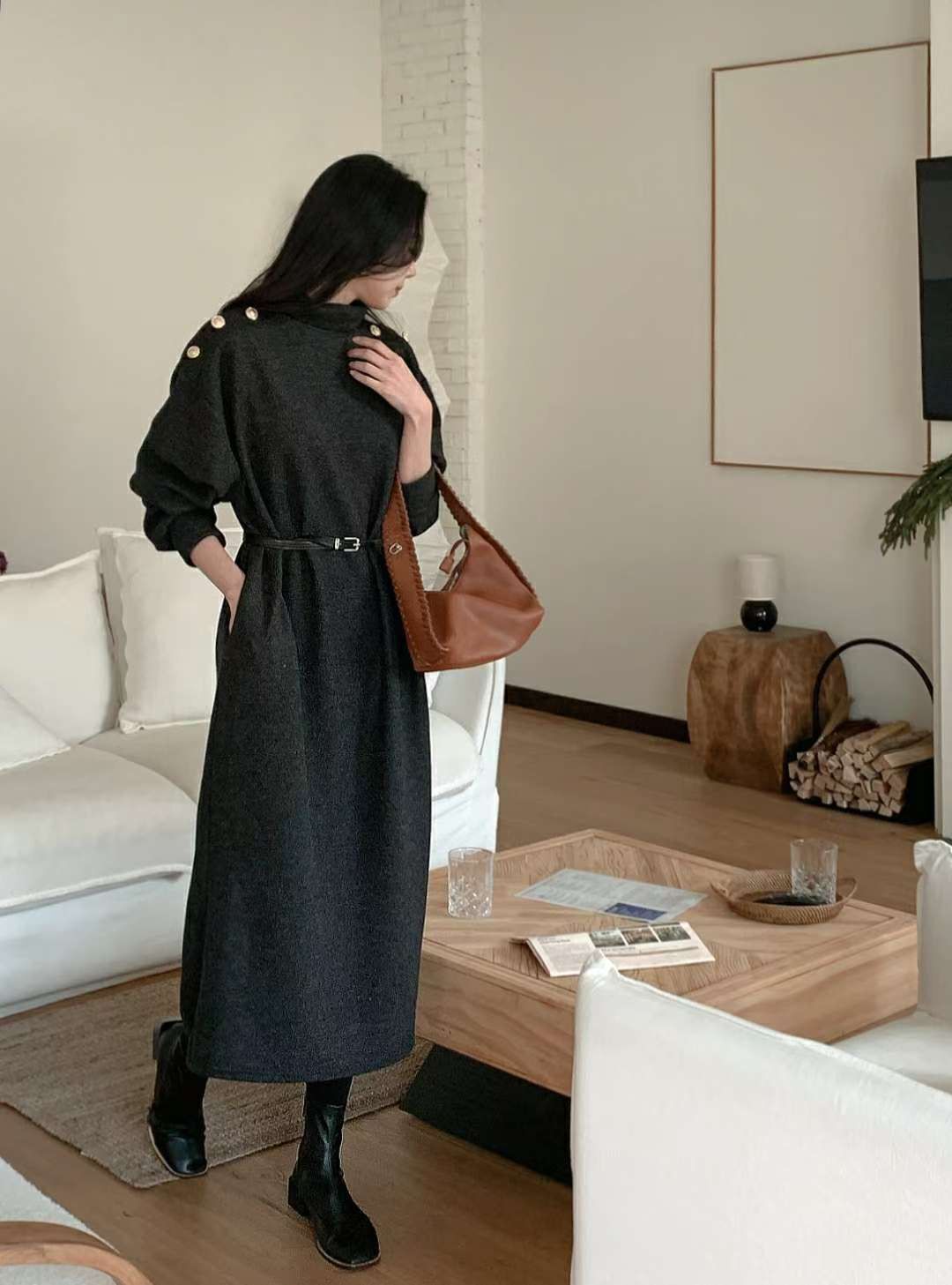 H809 韓系金屬扣連身裙