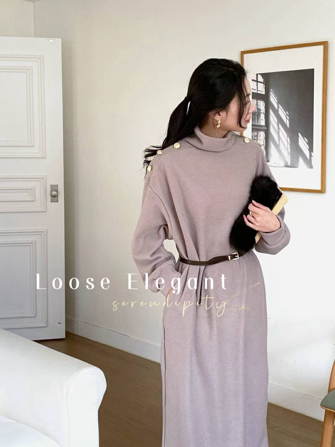 H809 韓系金屬扣連身裙