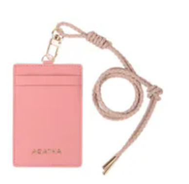 [S] AGATHA A NECKLACE CARD WALLET,PINK, AGT211-324 (SAG292)