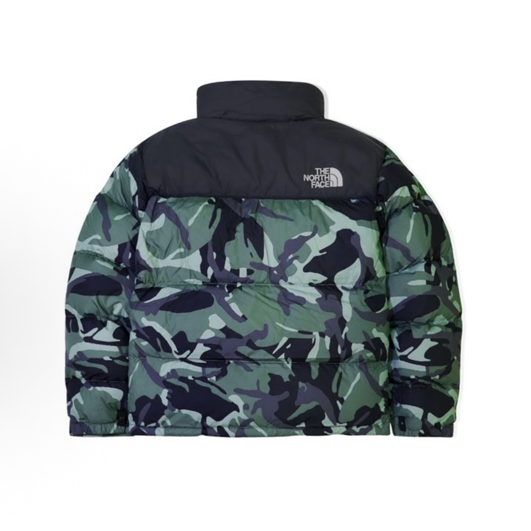 -(B07c02)-THE NORTH FACE RETRO NUPTSE 1996 GREEN CAMO 黑綠迷彩 羽絨外套-NF0A5IX4(36D)