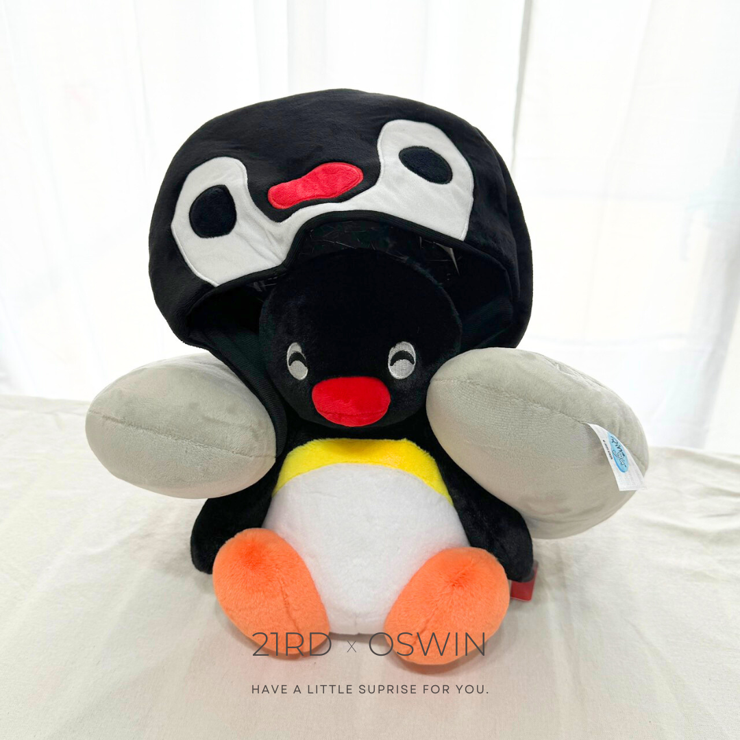 PINGU 企鵝家族 療癒 連帽U型頸枕
