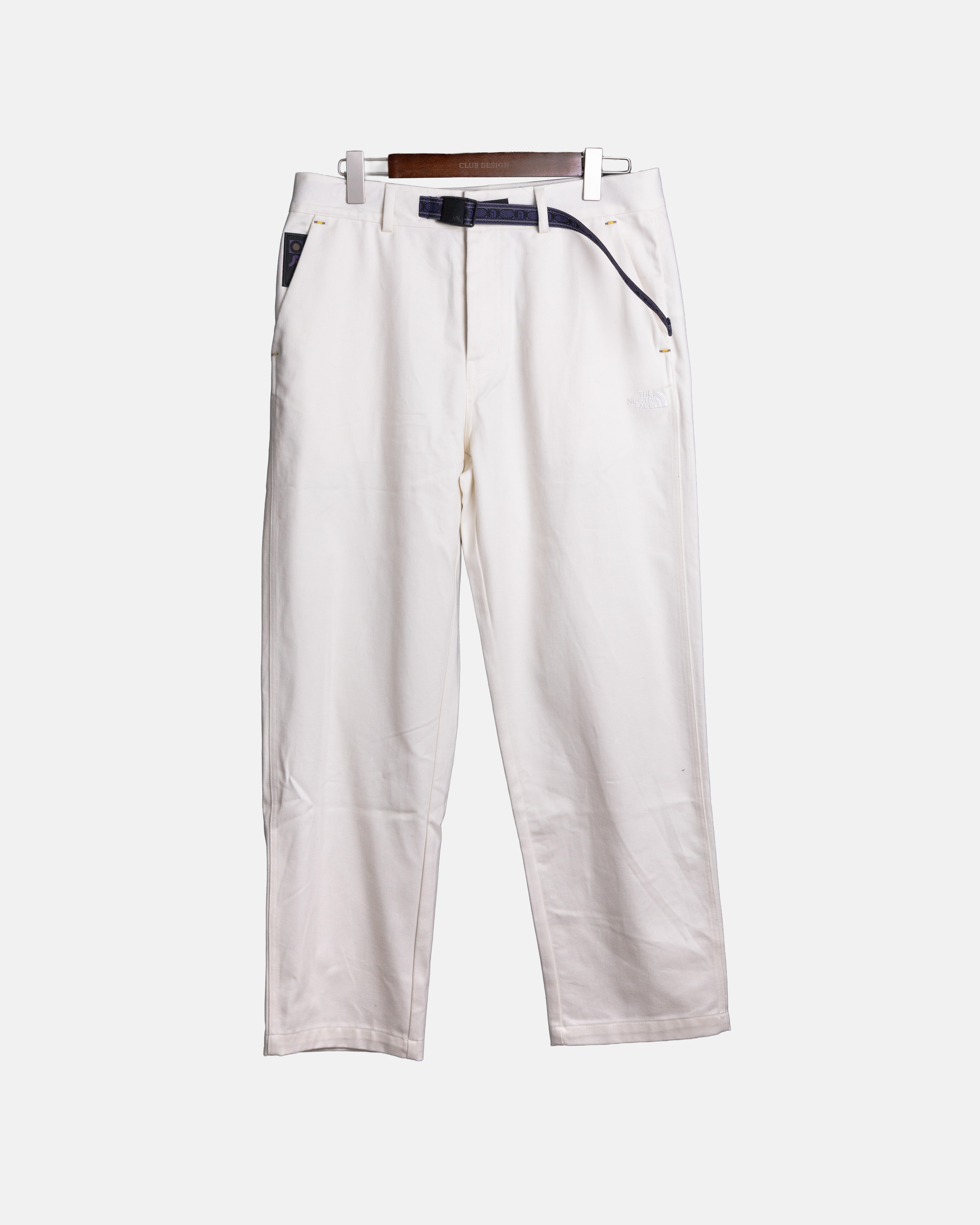 -（E13c02)-THE NORTH FACE M YOTH RAVINE PANTS 男生 附腰帶 北臉 長褲 米白色-NF0A8DQV
