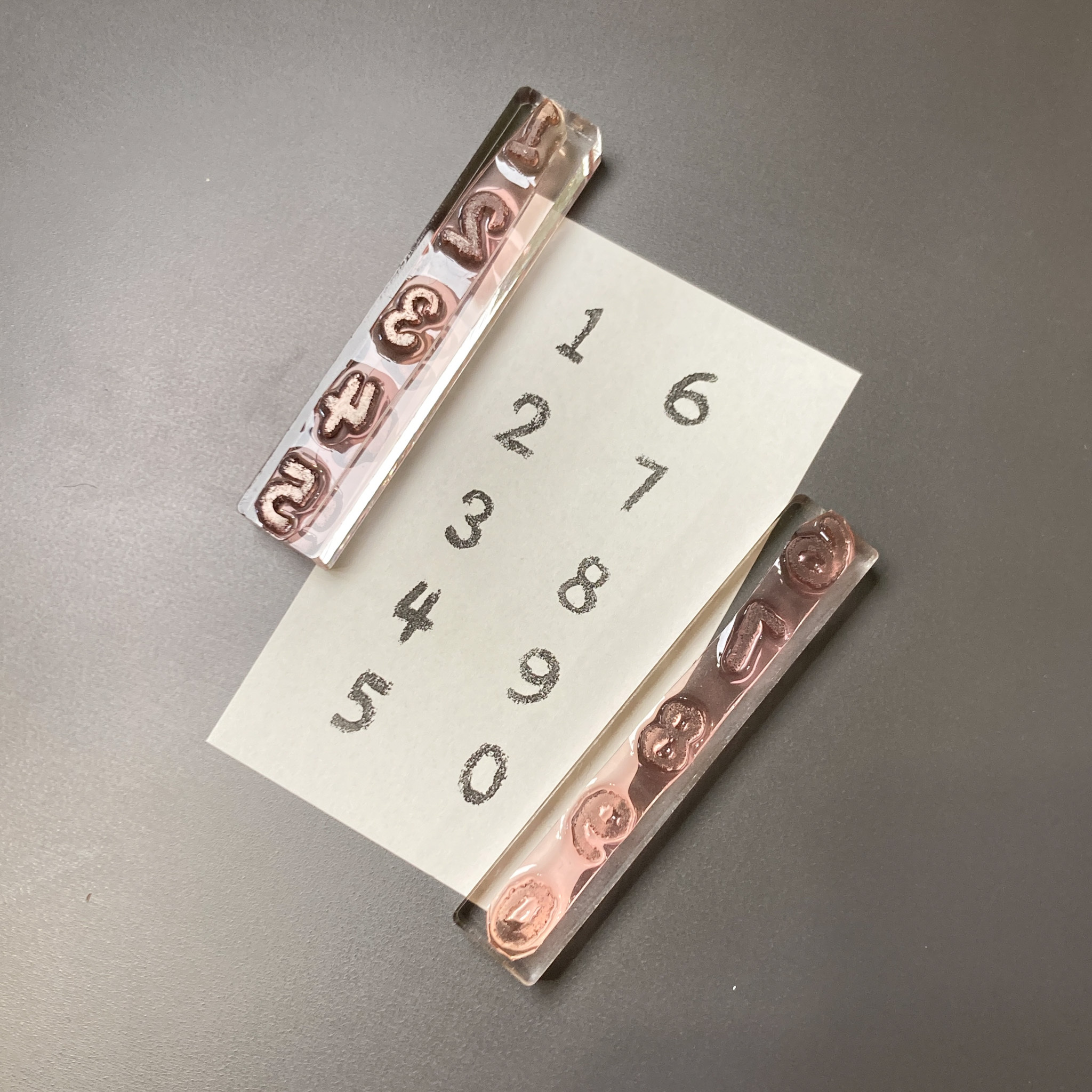 蠟筆感0-9數字棒 膠版印章/一分之一工作室/臺灣
