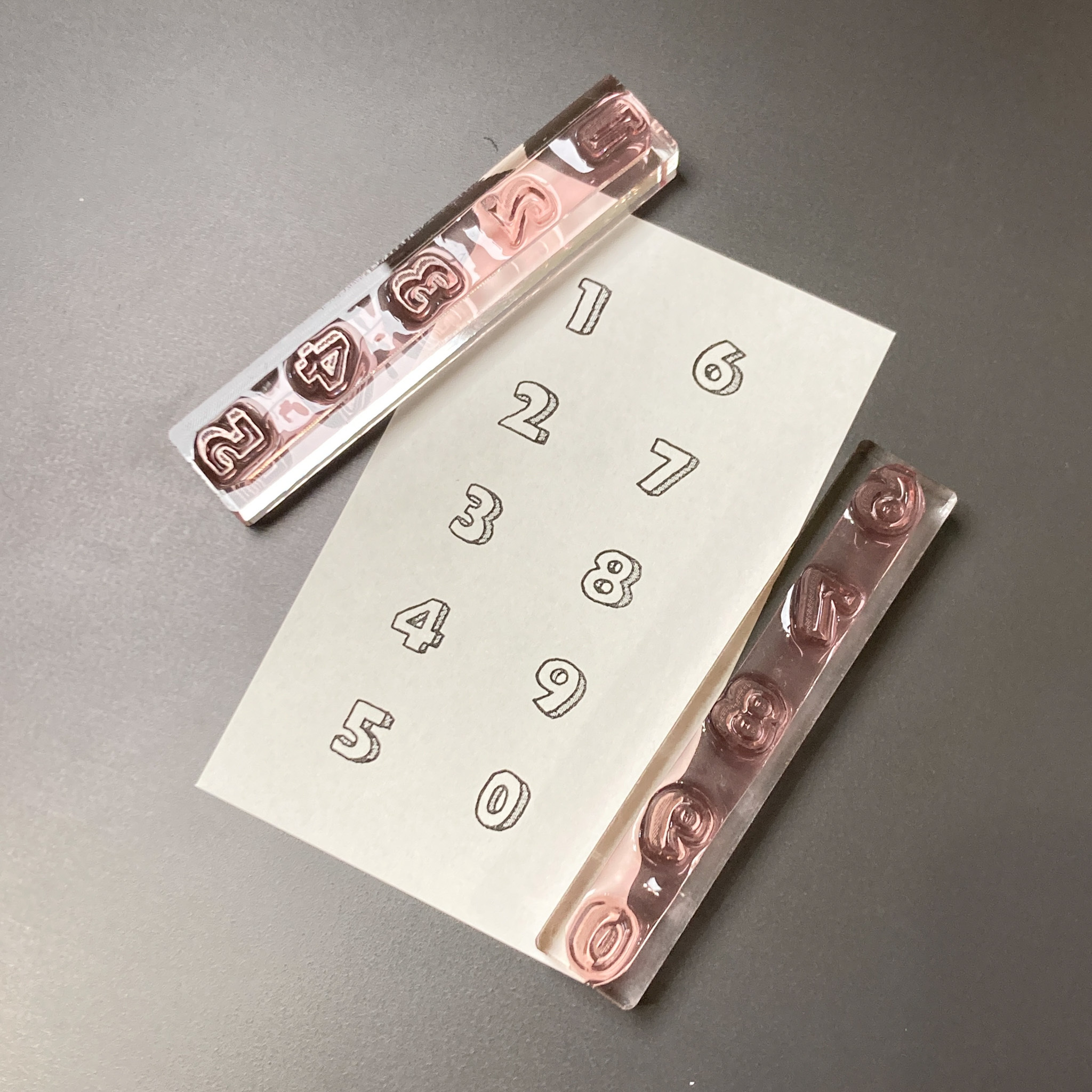 手繪感立體數字棒 膠版印章 / 一分之一工作室 / 臺灣