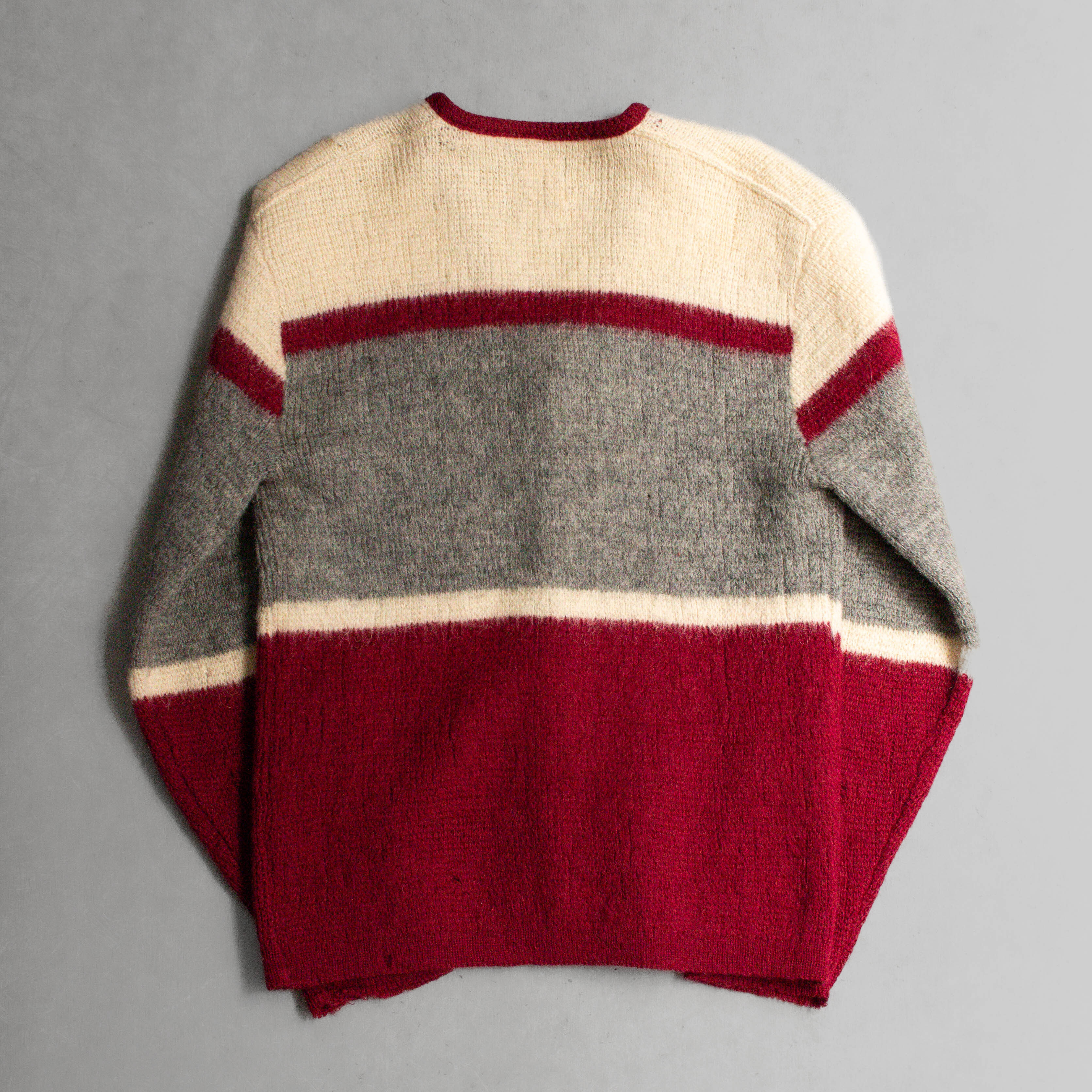 MCGREGOR MOHAIR CARDIGAN 美國 酒紅 灰色 條紋 羊毛 馬海毛 針織 開襟外套