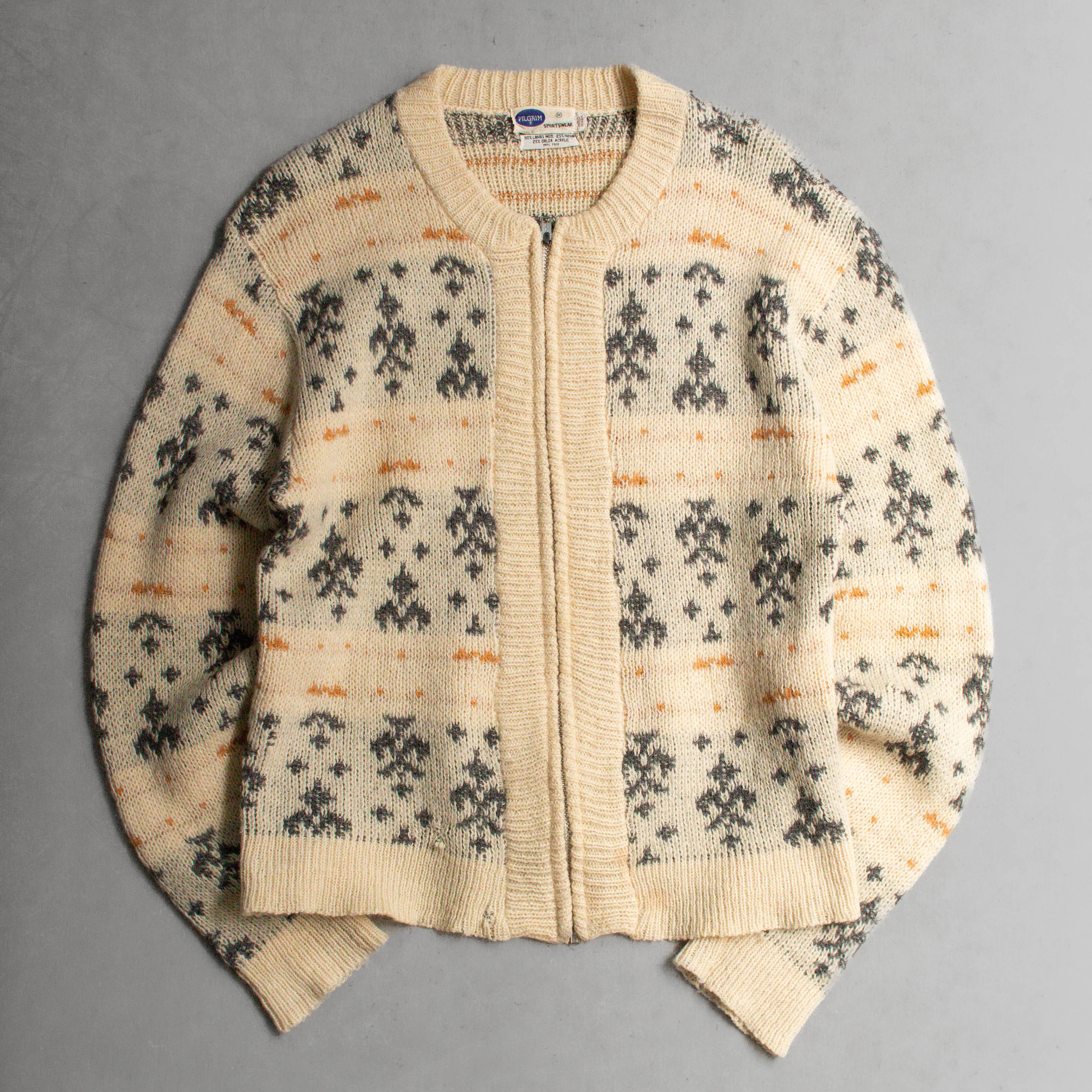 PILGRIM MOHAIR ZIP CARDIGAN 美國 米白 雪花 馬海毛 針織 拉鍊 外套