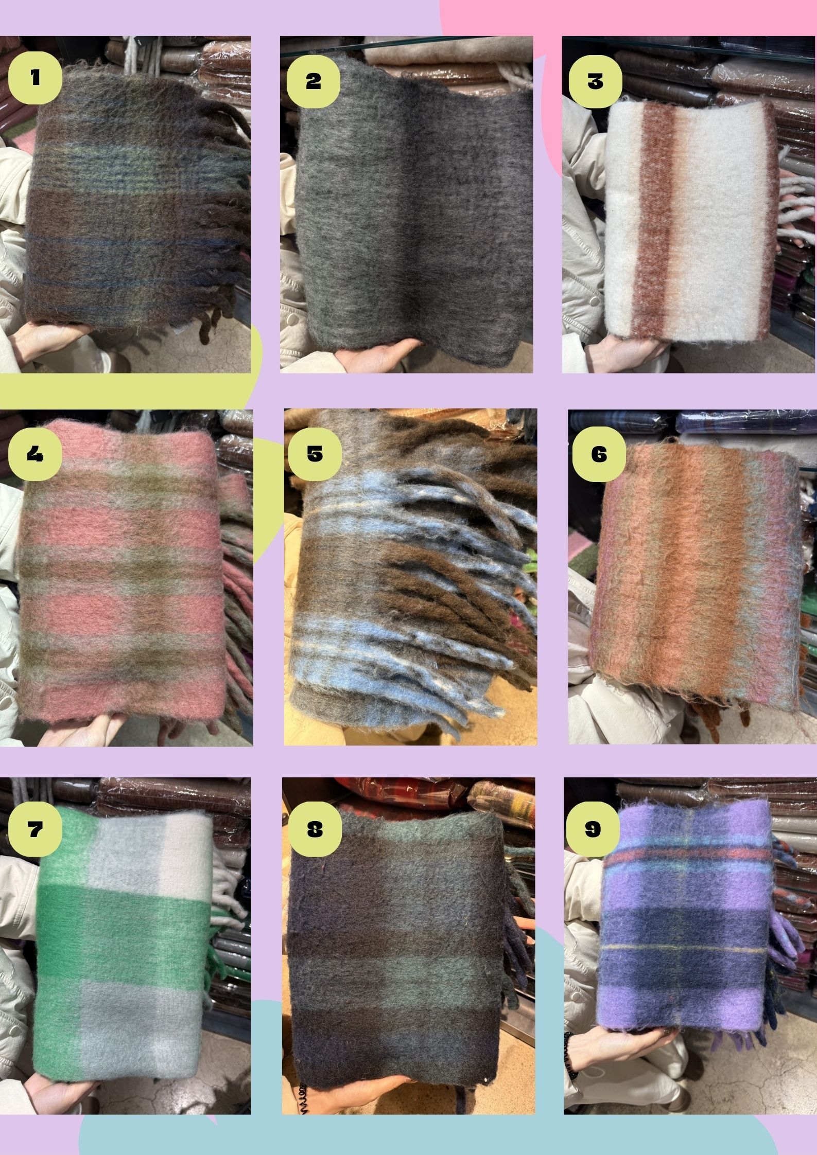 NU5564 格紋流蘇羊毛圍巾 1 *特價* (充值購物金不適用)