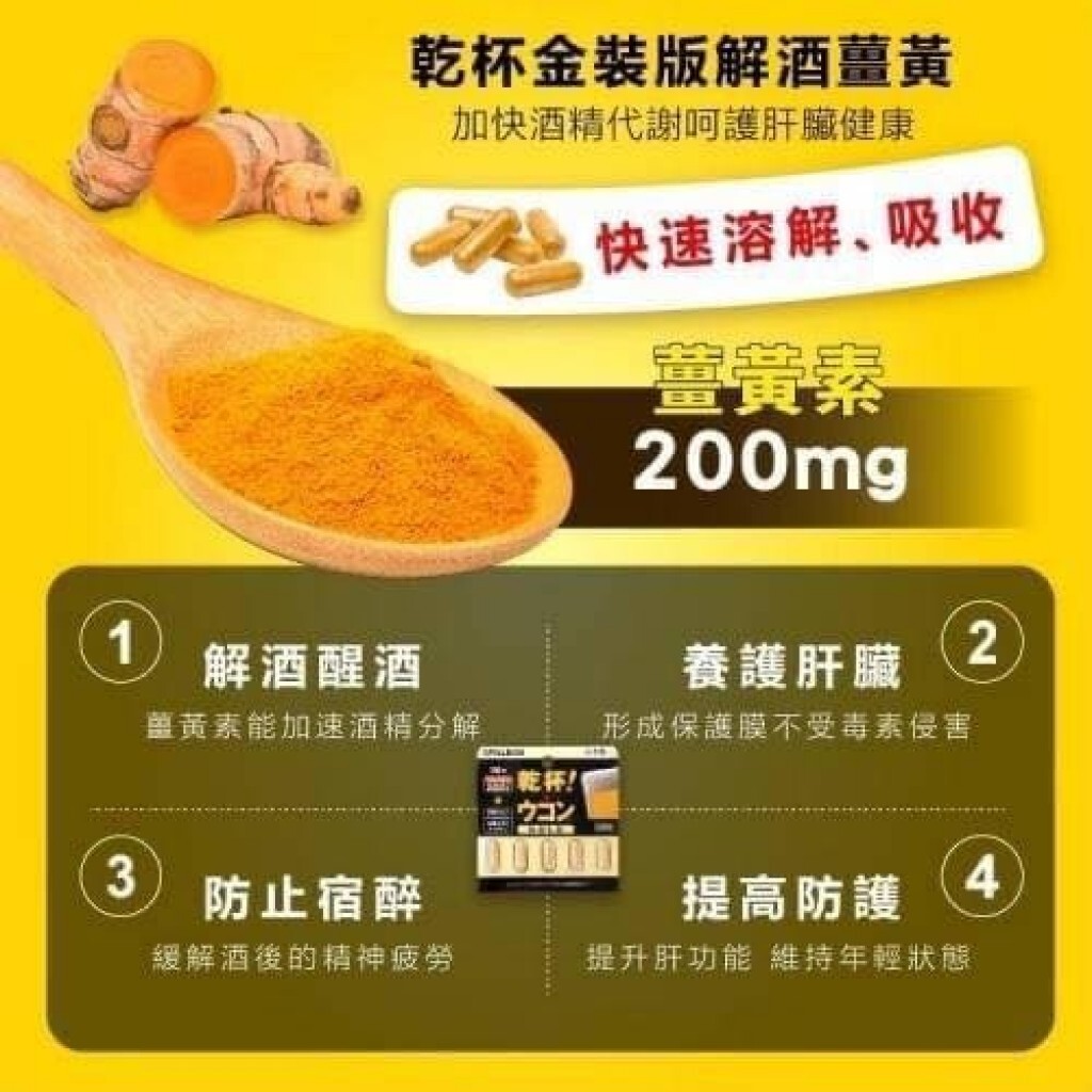 Pillbox乾杯！｜薑黃素解酒丸 黃金版5粒