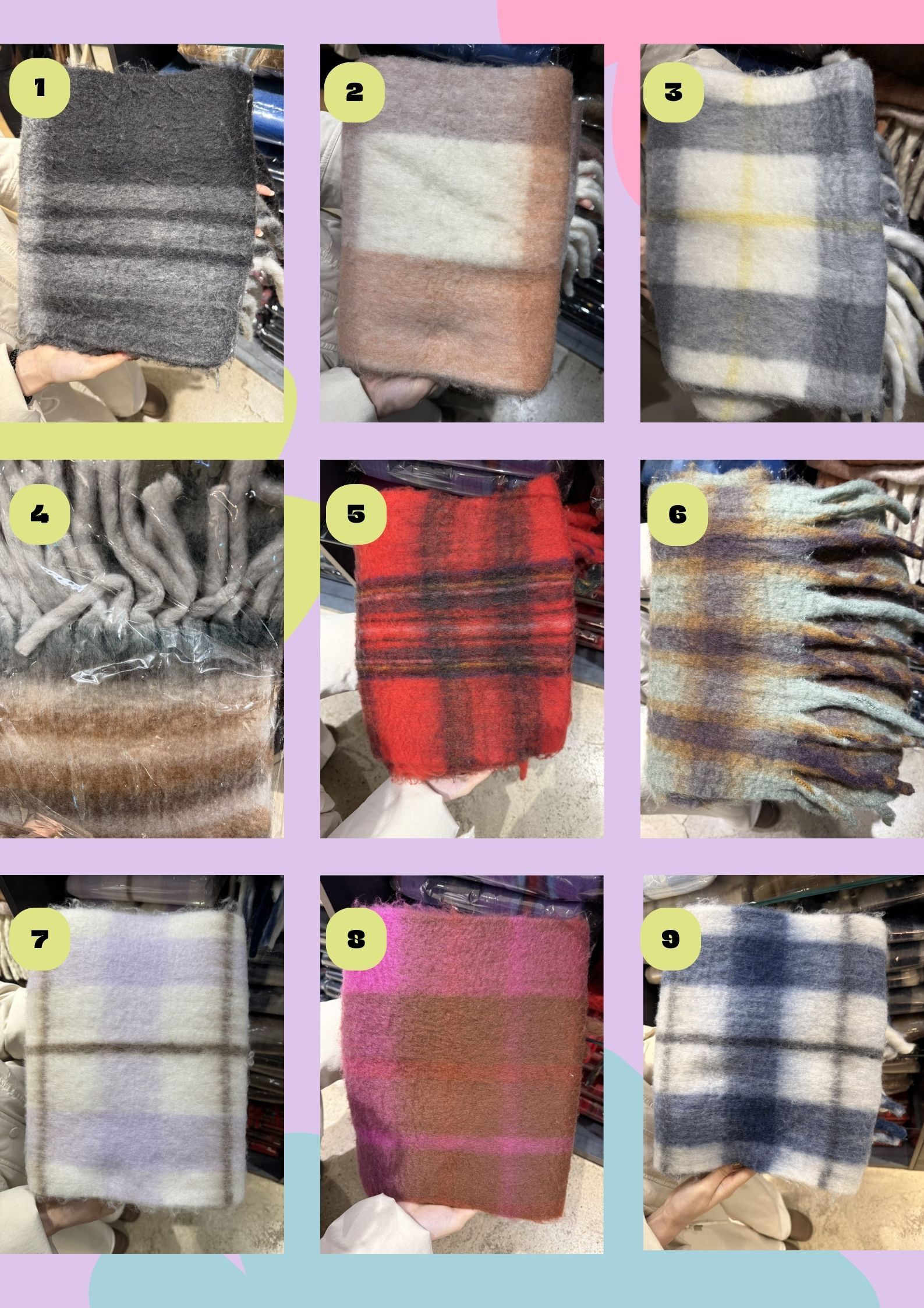 NU5588 格紋流蘇羊毛圍巾 2 *特價* (充值購物金不適用)