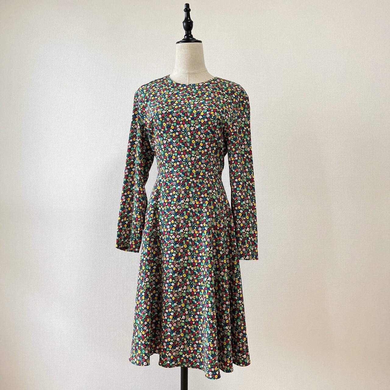 斑斕小花古著連身裙