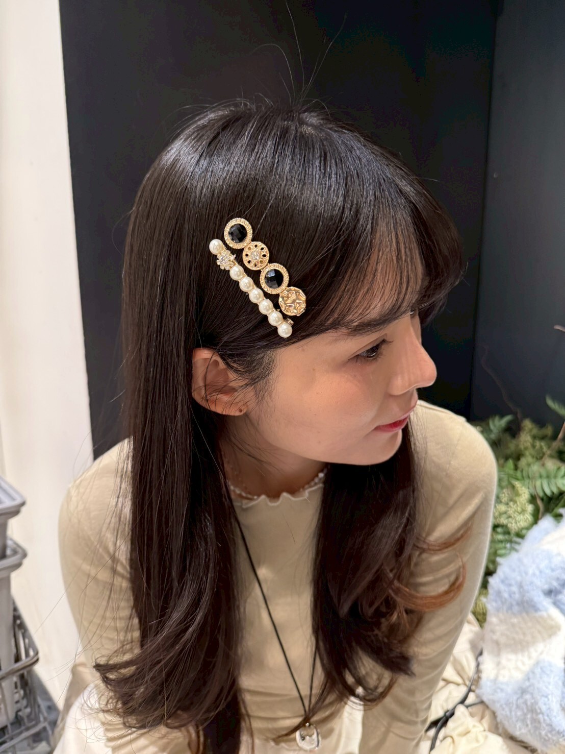 NU5507 小香寶石一字髮夾 *特價* (充值購物金不適用)