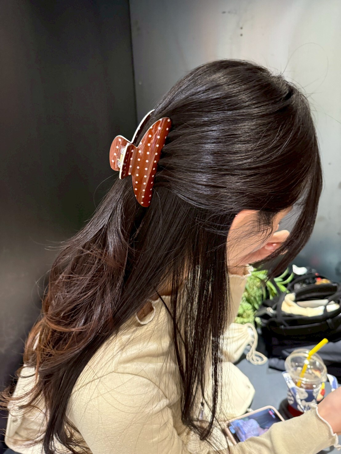 NU5568 點點格紋鯊魚夾 *特價* (充值購物金不適用)