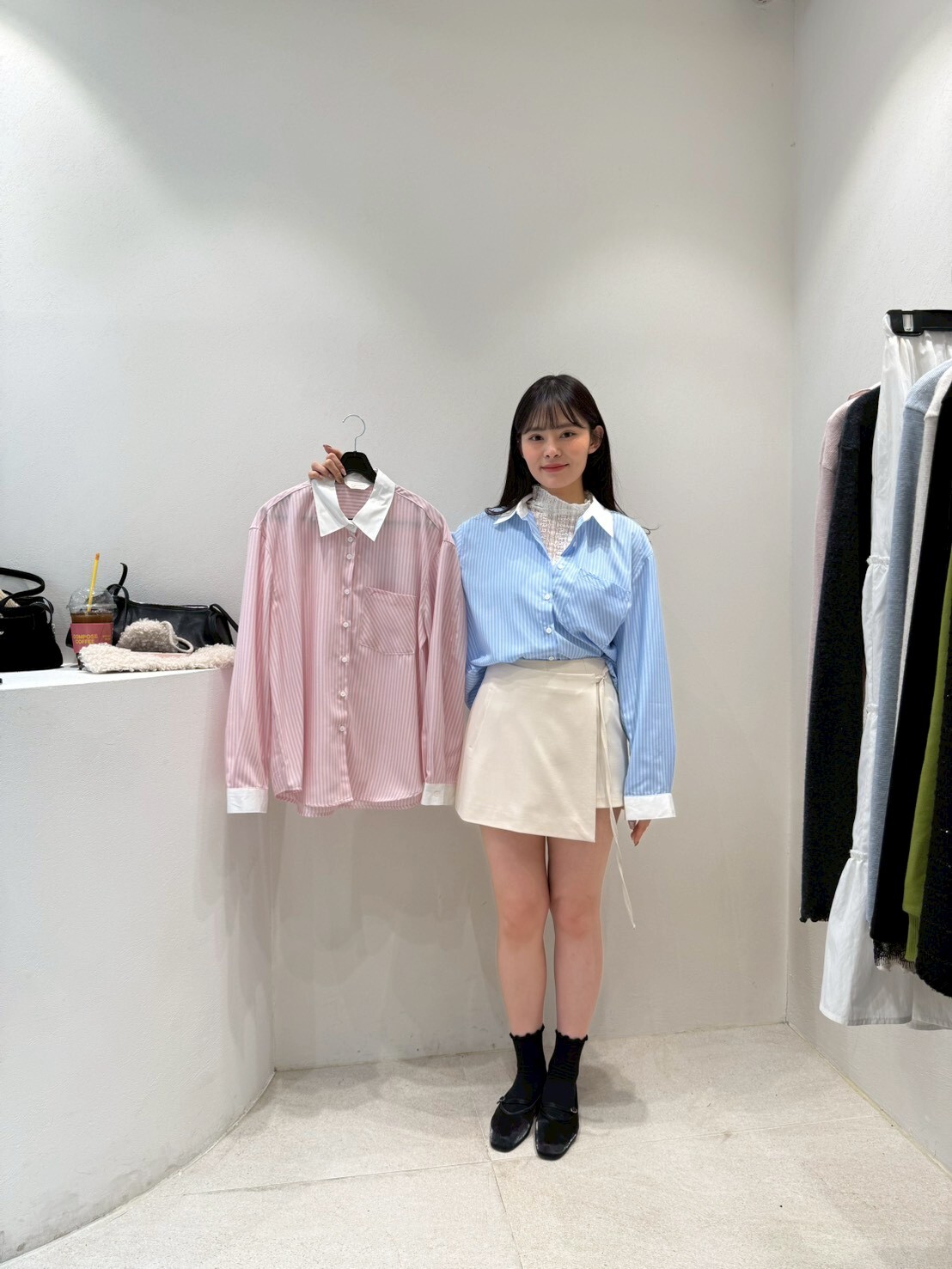 GC5502 拼接直紋恤衫 *特價* (優惠碼同充值購物金不適用)