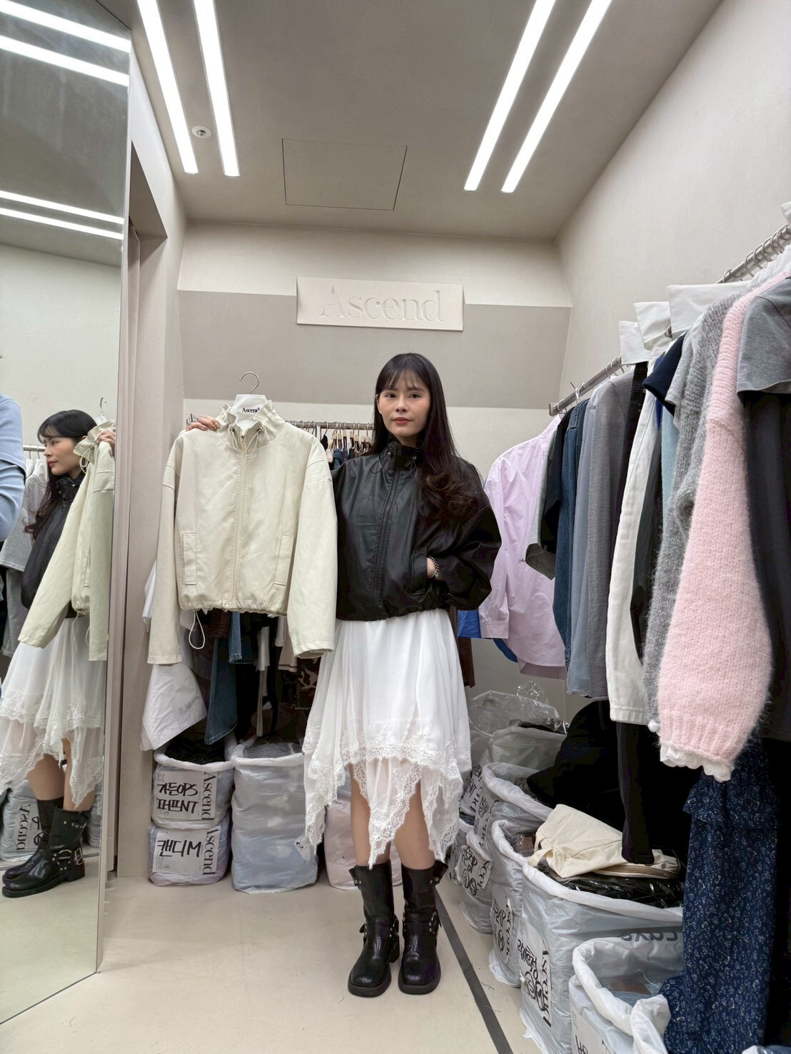 AC5505 街頭風企領仿皮外套 *特價* (充值購物金不適用)