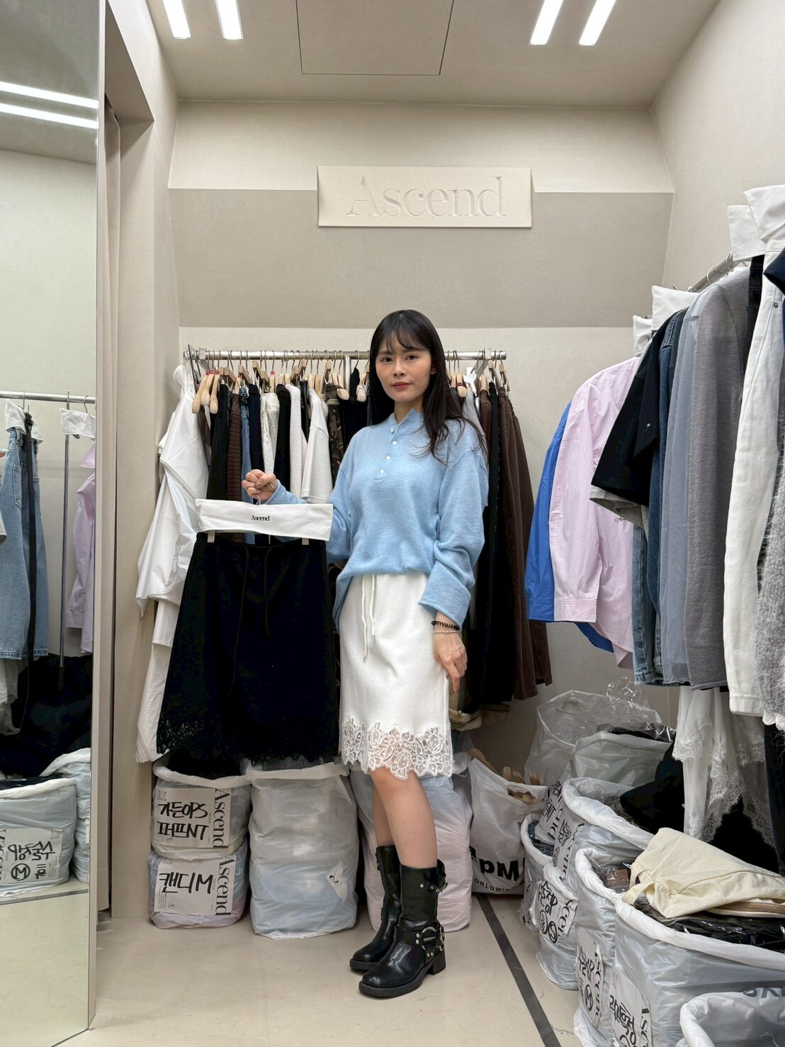 AC5513 蕾絲拼邊5分裙 *特價* (充值購物金不適用)