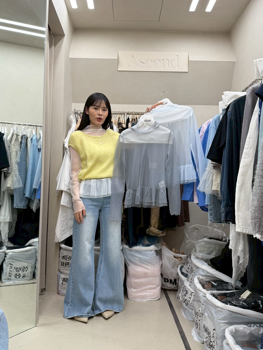 AC5515 木耳邊紗上衣*特價* (充值購物金不適用)