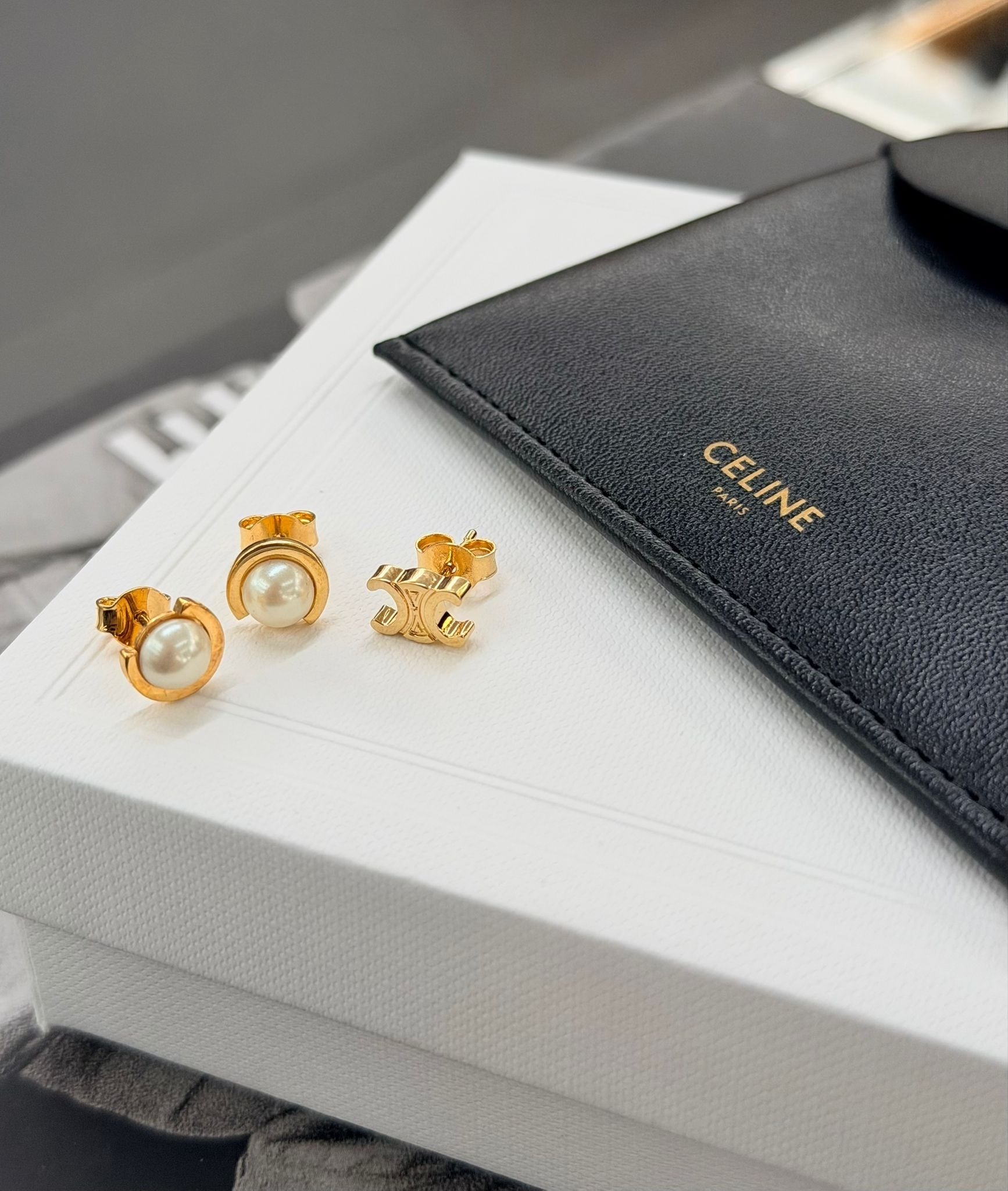 CELINE Les Perles Celine Set of 3 Studs