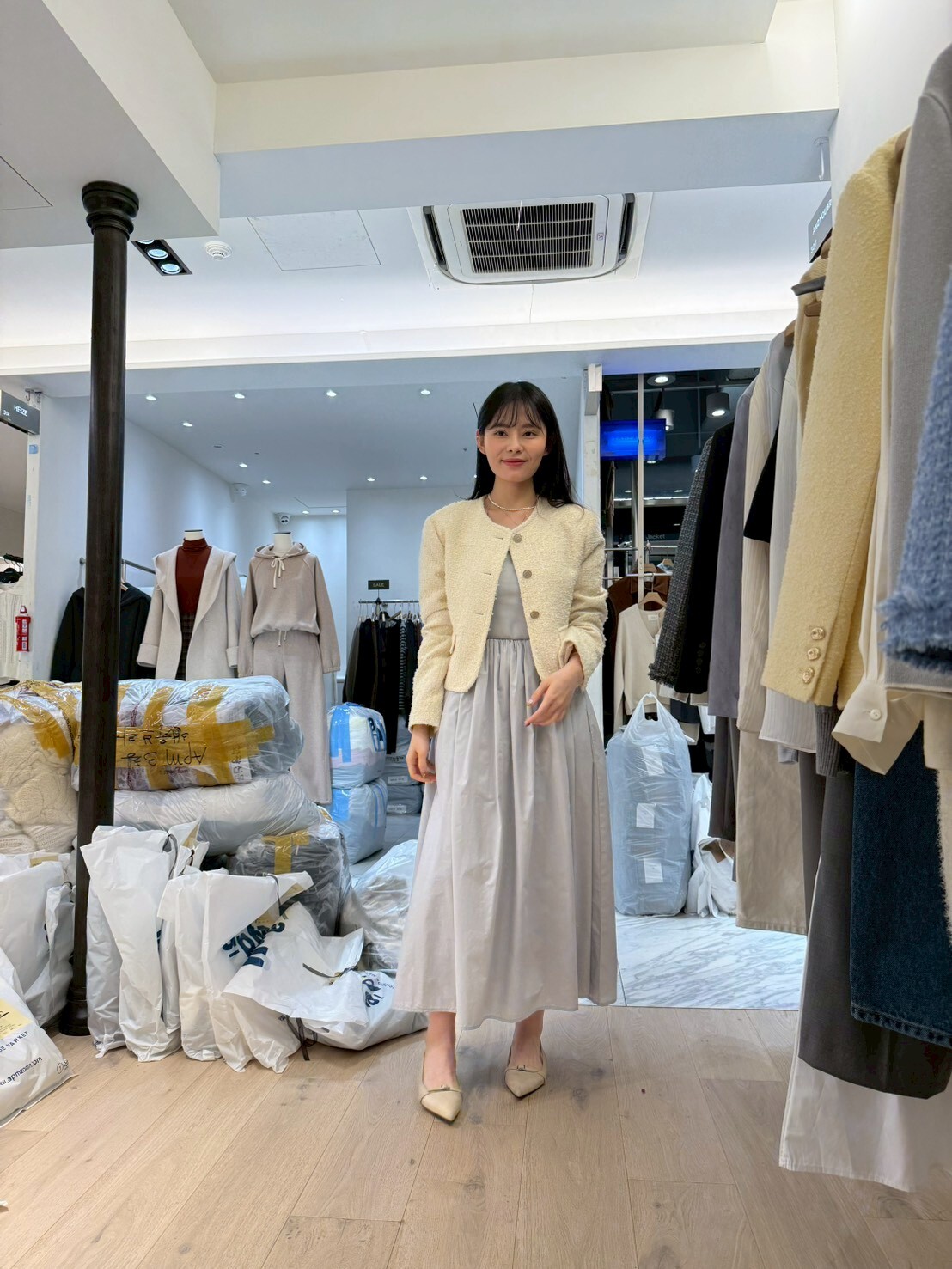 AY5225 小香金圓扣外套