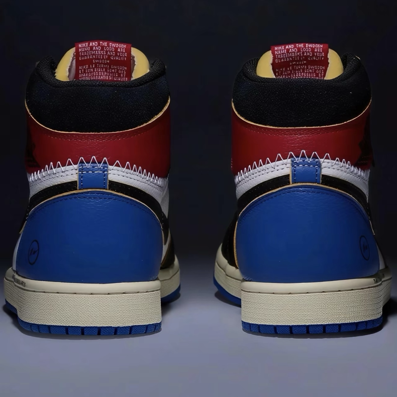 三方聯名 Fragment x Union x Air Jordan 1 AJ1 High OG Varsity Red/Sport Royal 藍黑紅 閃電 藤原浩 IO7847-002
