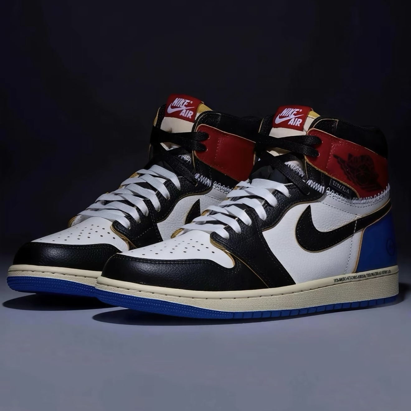 三方聯名 Fragment x Union x Air Jordan 1 AJ1 High OG Varsity Red/Sport Royal 藍黑紅 閃電 藤原浩 IO7847-002