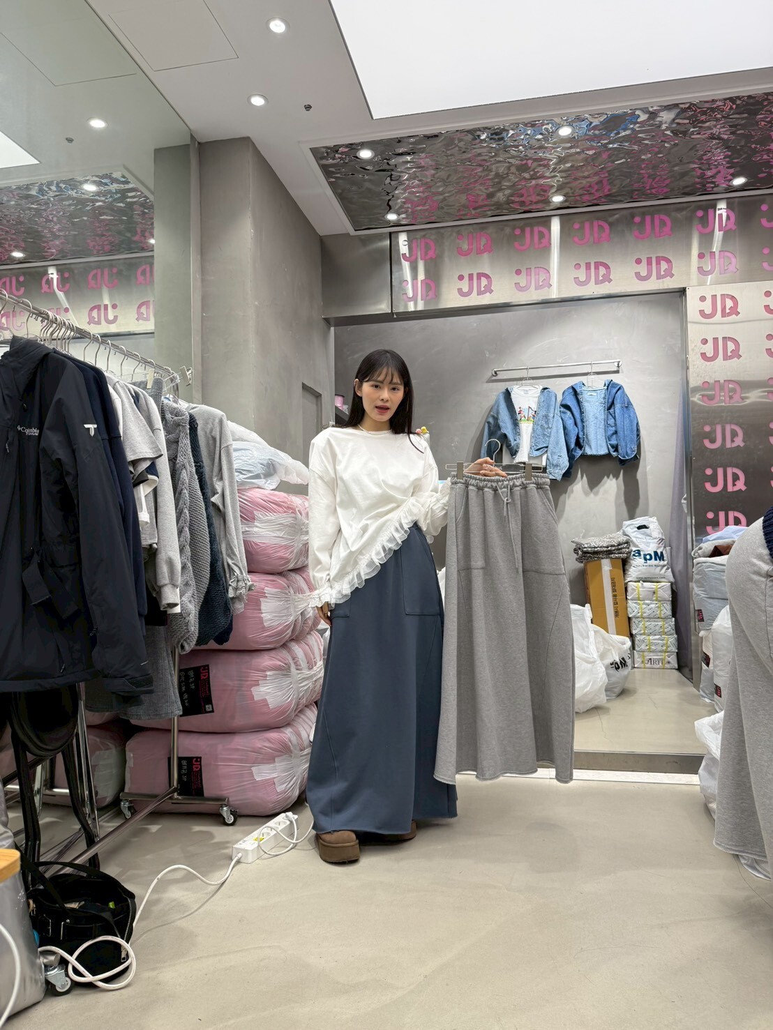 JQ5527 工裝衛衣長裙 *特價* (優惠碼同充值購物金不適用)