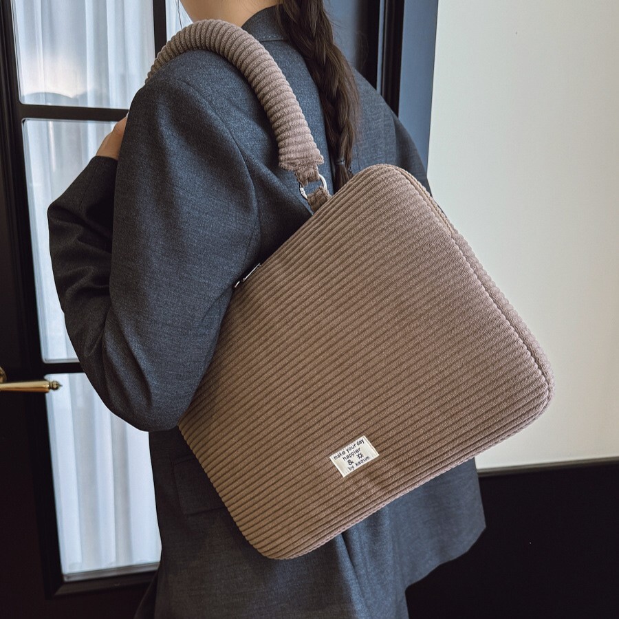 《6564》燈心絨單肩平板筆電電腦包