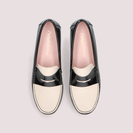 1PB0109-068 [PRETTY BALLERINAS] Josephine Black Patent Leather Loafers #51761_A (BR)